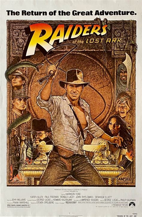 Original Raiders Of The Lost Ark Movie Poster Indiana Jones Adventure