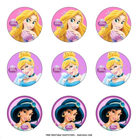 Free Printable Adorable Disney Princess Birthday Party Kits Templates