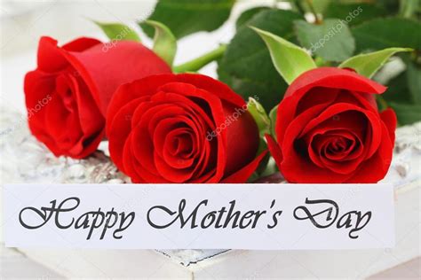 Happy Mother S Day Card With Red Roses Stock Photo By Graletta 69791269