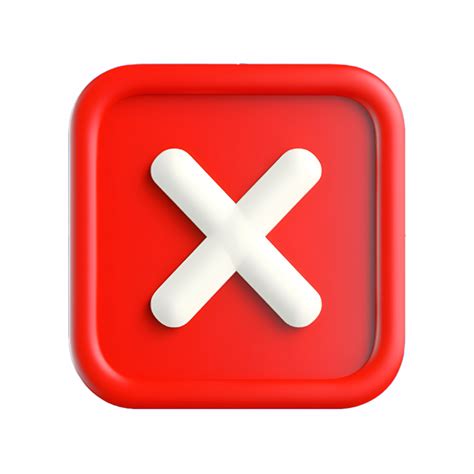 Red X Button Icon Sticker Clipart Ai Generated 24780371 Png