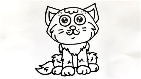 Cute Cat Drawing Painting Coloring For Kids And Toddlers Kids Art