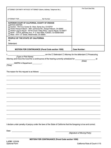 Sample Motion For Continuance California Fill Out And Sign Online Dochub