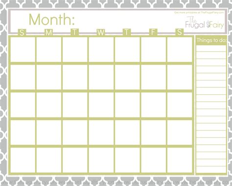 Free Blank Printable Calendar