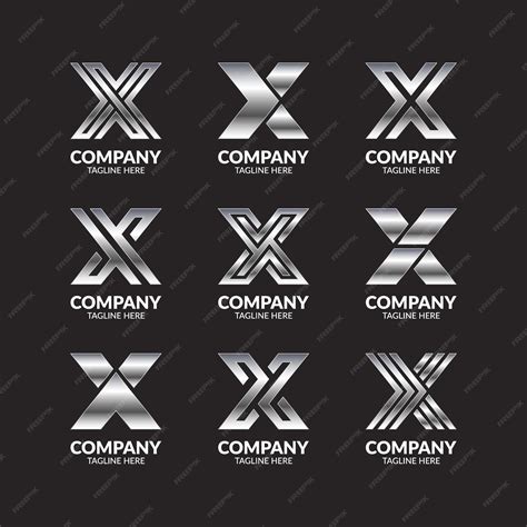Premium Vector Set Of Collection Silver Monogram Letter X Logo Design