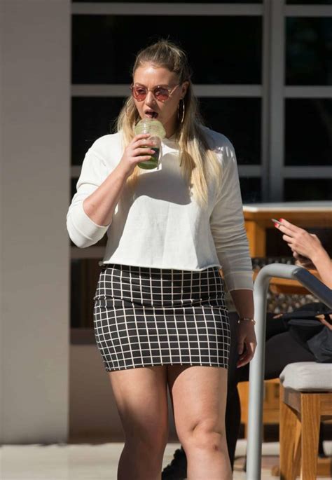 Iskra Lawrence In Short Skirt Leaves Her Hotel In Miami Gotceleb