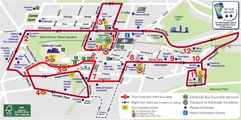 Gratis Edinburgh Stadtplan mit Sehenswürdigkeiten zum Download