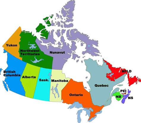 Map Of Canada Regions Political And State Map Of Canada