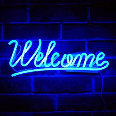 Welcome Neon Signs Handmade Real Glass Neon Light For Bar Etsy In