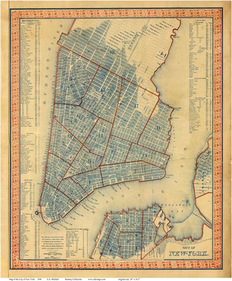 Old Maps Of Manhattan New York City