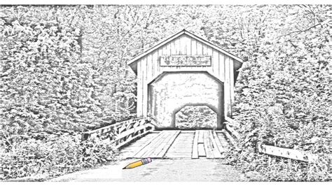 Covered Bridge Drawing At Explore Collection Of
