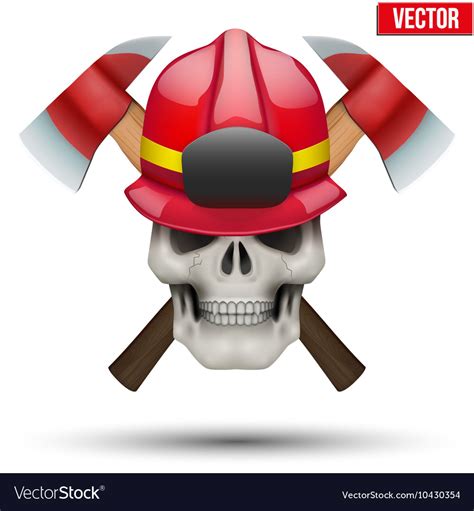 Human Skull With Firefighter Helmet Royalty Free Vector