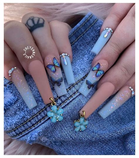 21 Trendy Summer Nails Ideas Hot Acrylic Blue Coffin Nails Design Cool