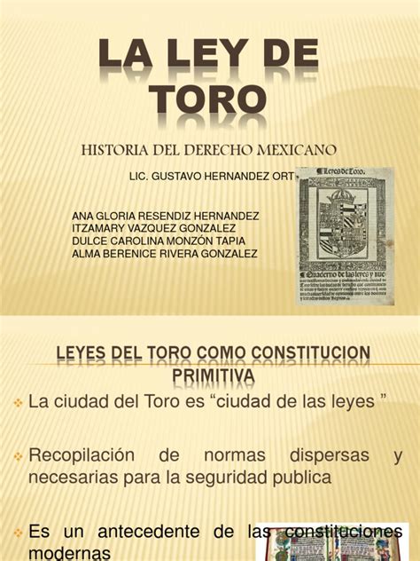 La Ley De Toro