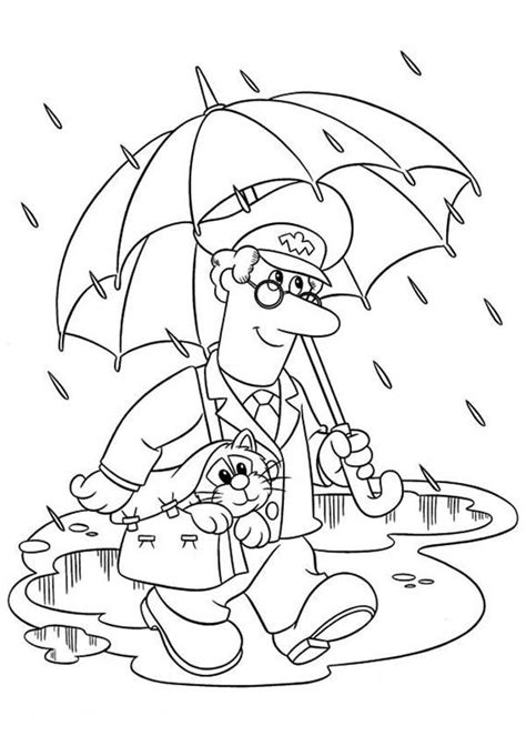 Postman Pat Delivering Mail Under The Rain Coloring Pages Bulk Color Coloring Pages Postman