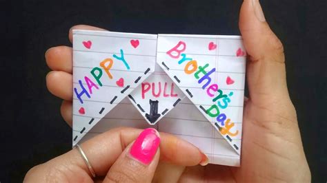 Diy Surprise Message Card For Brothers Day Pull Tab Origami Envelope