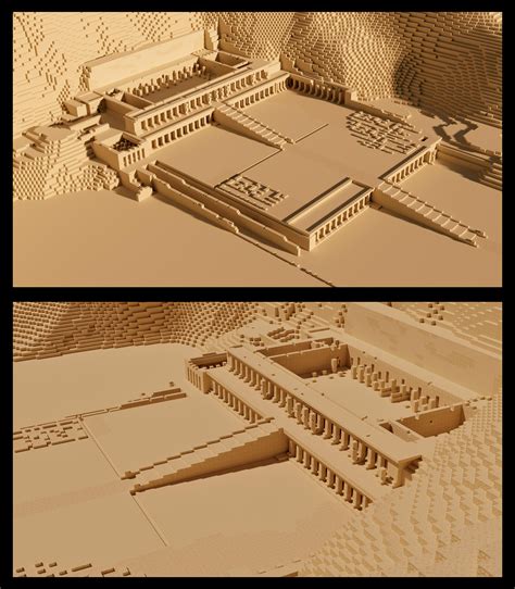 Ancient Egyptian Temple Of Hatshepsut Recreated In Minecraft R