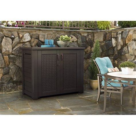 Rubbermaid Patio Chic™ Outdoor Resin Storage Cabinet 123 Gallons Dark