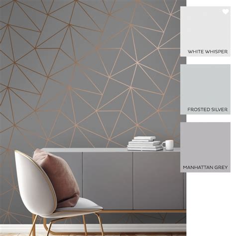 Zara Shimmer Metallic Wallpaper Charcoal Copper