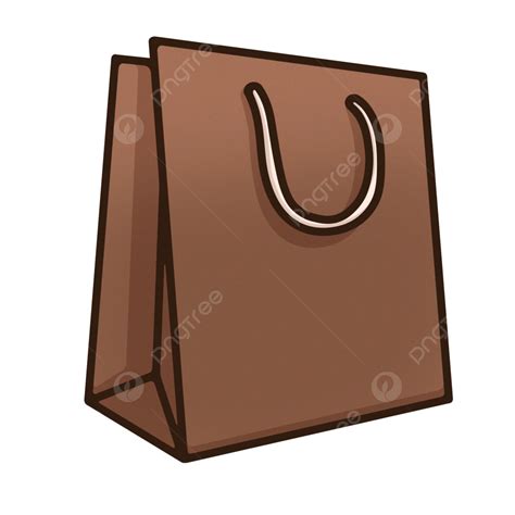 Brown Paper Bag Standing Hand Drawing Illustration Paper Bag Hand