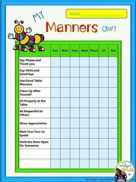 Chore Charts Free Chores Healthy Habits Manners Responsibility