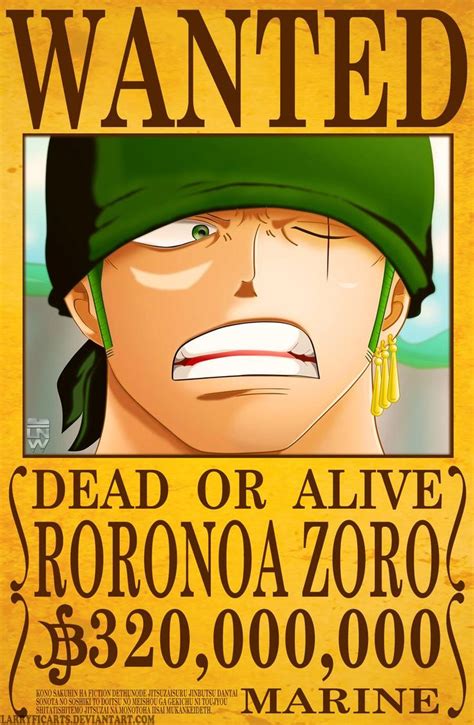 Roronoa Zoro Wanted Poster By Larryficarts On Deviantart Roronoa Zoro