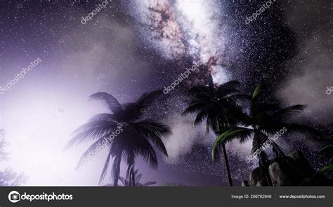 Milky Way Galaxy Over Tropical Rainforest Stock Photo By ©icetray 266762946