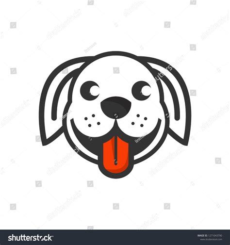 Cartoon Dog Face Vector Illustration Isolated Stock Vector Royalty