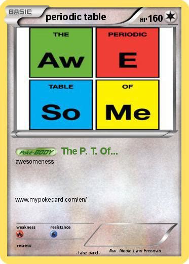 Pokémon Periodic Table 9 9 The P T Of My Pokemon Card