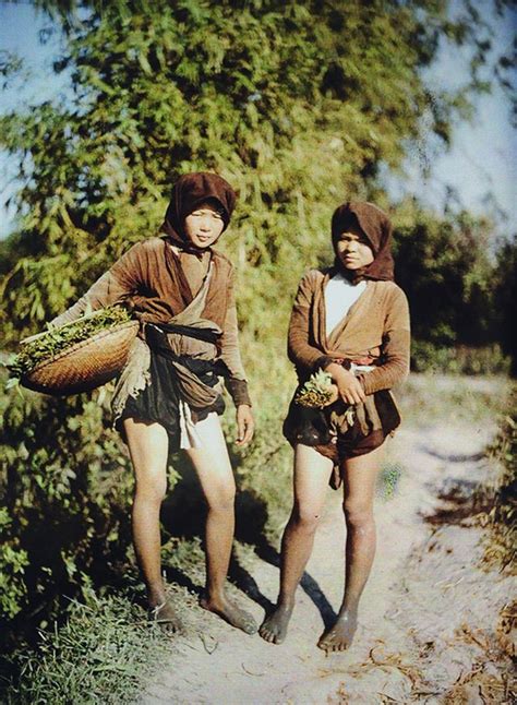 Vietnamese Women S Albert Kahn Photographie Photographie Couleur