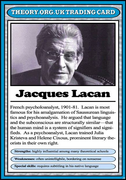 Jacques Lacan Uk Trading Cards Tradinglessons Sociology