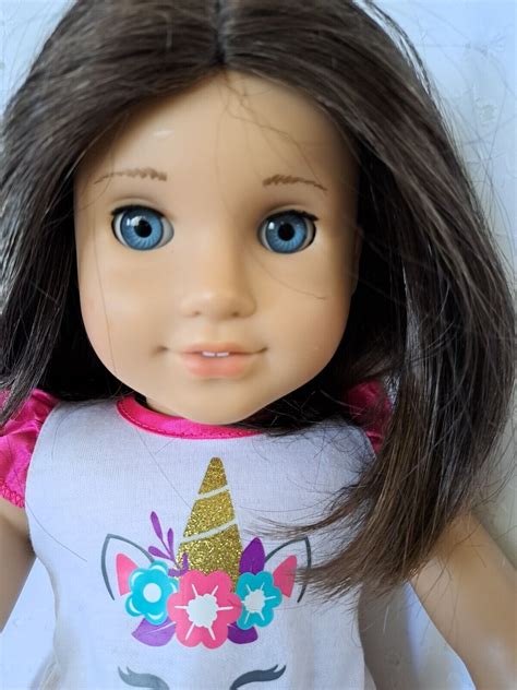 Retired 18” American Girl Doll Blue Eyes Short Brown Hair Original Ag Outfit Ebay