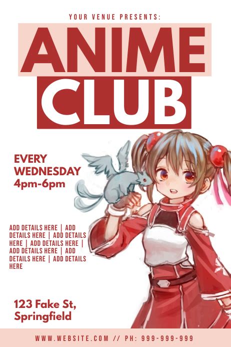 Copy Of Anime Club Poster Postermywall