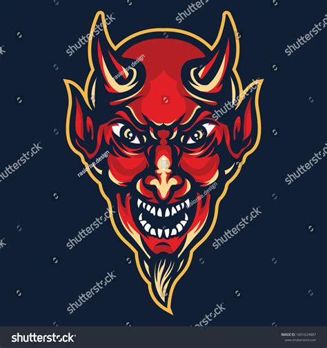 Devil Face Cartoon Vector Stock Vector Royalty Free 1601624887