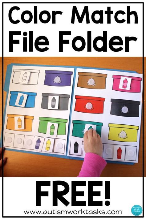 Free Earth Day File Folder Activity Color Matching File Folder