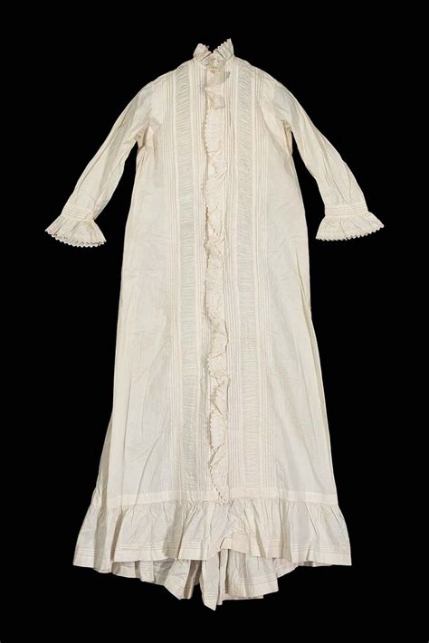 Wedding Nightgown 1870s Fashion Cotton Wedding Cotton Nightgown