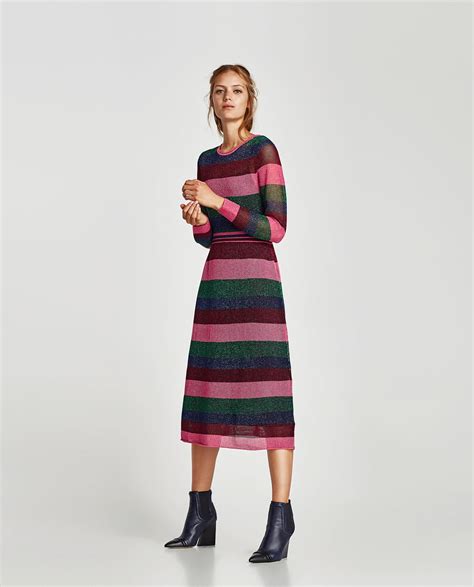 Zara Striped Openwork Dress Dresscodes