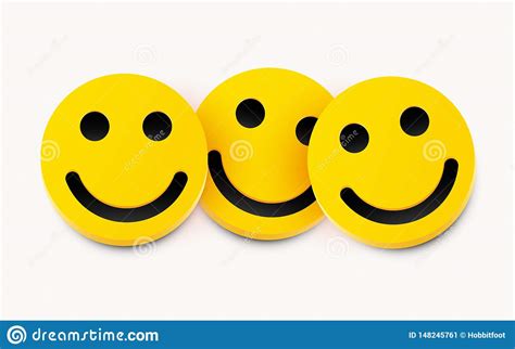 Modern Yellow Laughing Three Smiles Friendship Concept Stock Vector