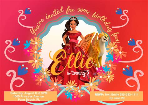 Elena Invitation Princess Elena Of Avalor Invitation Elena Of Avalor