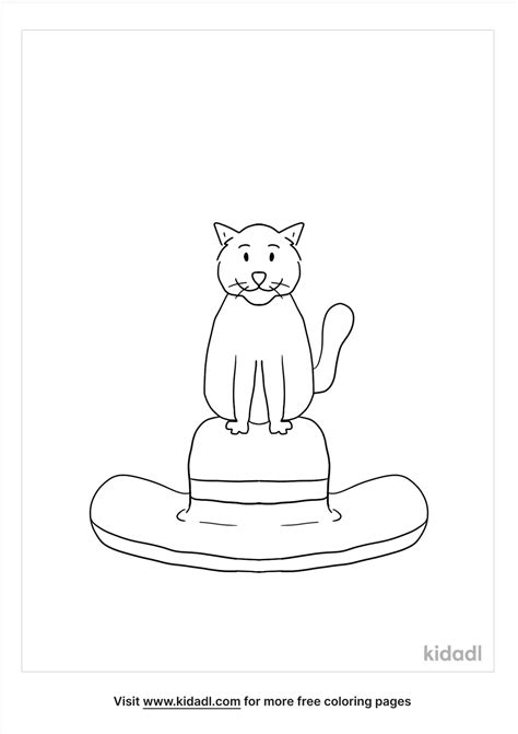 Free Cat Sitting On A Hat Coloring Page Coloring Page Printables Kidadl