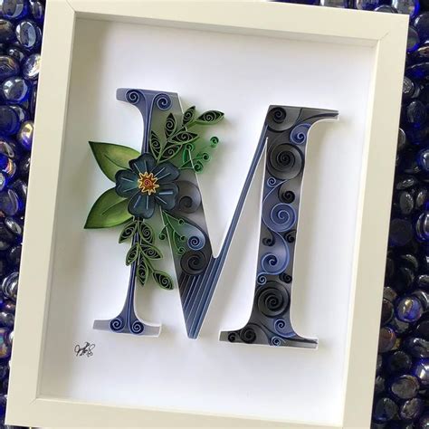 Themed Quilled Initial Monogram 8x10 Customized Quilled Etsy Paper