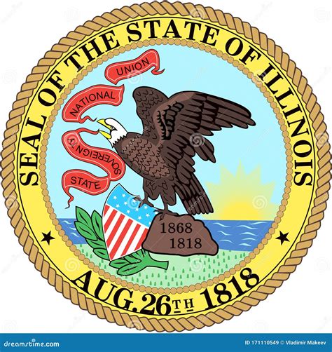 State Emblem Of Illinois Usa Stock Illustration Illustration Of