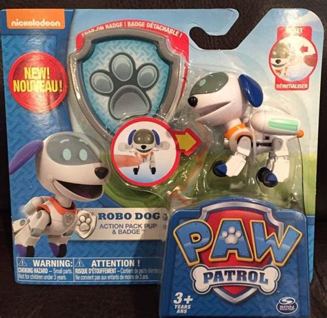 Paw Patrol Action Pack Pup And Badge Robo Dog Robodog New Release