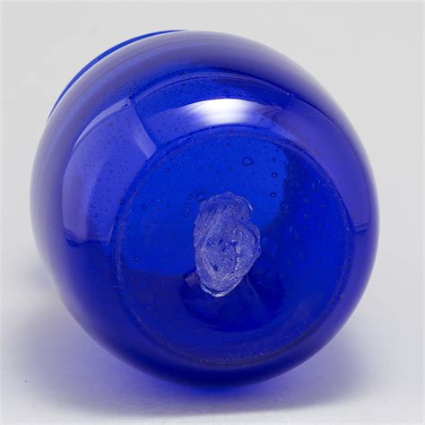 Erik HÖglund A Blue Glass Vase From Boda Bukowskis