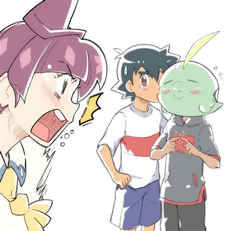 Ash Ketchum Goh Chloe And Gulpin Pokemon And More Drawn By Tama Lazyturtle Danbooru