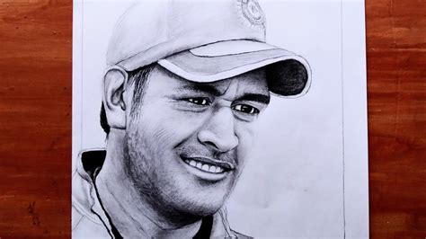 Drawing Ms Dhoni How To Draw Cricketer Ms Dhoni Youtube