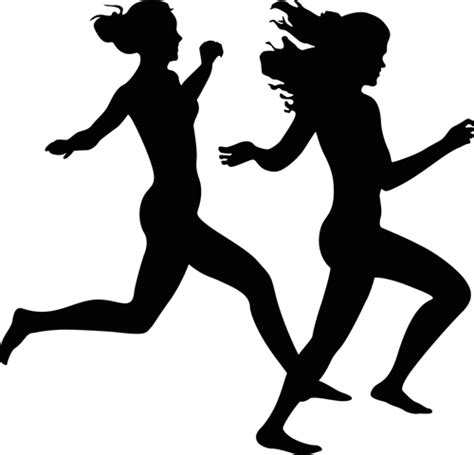Running Girl Design Vector Silhouettes Graphics Free Download