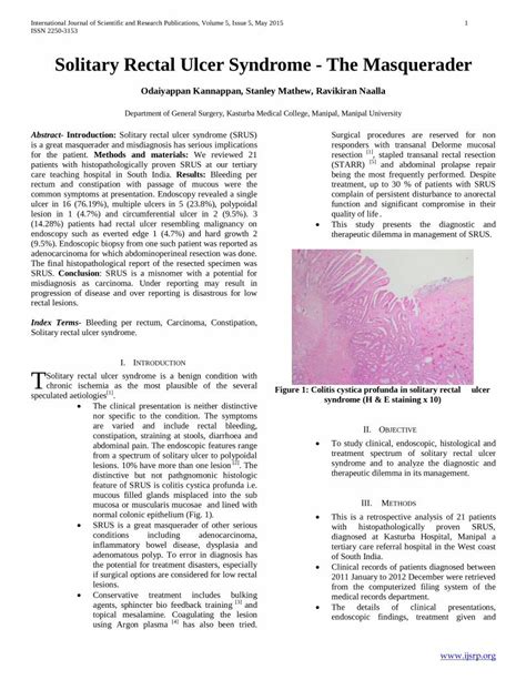 Solitary Rectal Ulcer Syndrome The · Pdf Filesolitary Rectal Ulcer