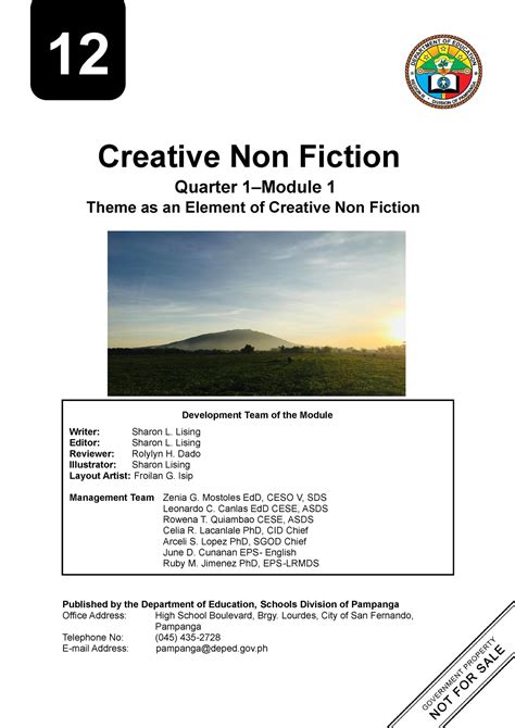 Creative Non Fic Q1m1 12 Creative Non Fiction Quarter 1module 1