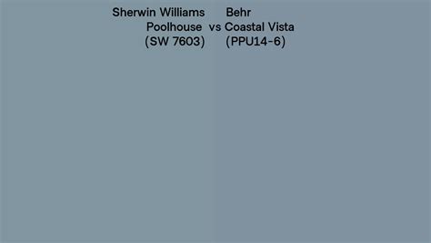 Sherwin Williams Poolhouse SW 7603 Vs Behr Coastal Vista PPU14 6