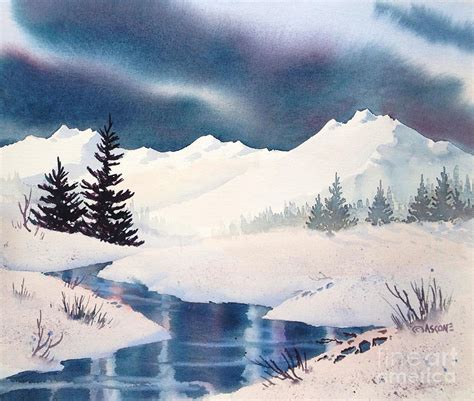 Winter Landscape Painting By Teresa Ascone Pixels